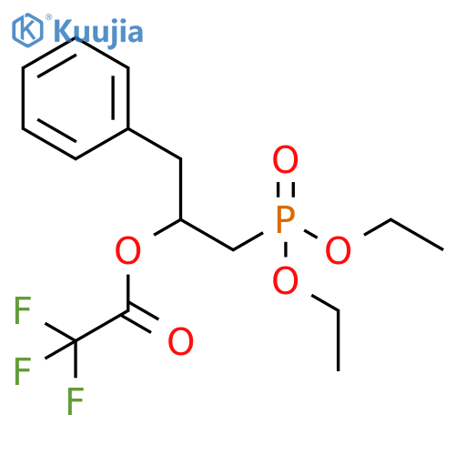 Acetic acid, trifluoro-, 1-[(diethoxyphosphinyl)methyl]-2-phenylethyl ester structure