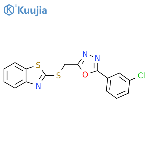 Benzothiazole, 2-[[[5-(3-chlorophenyl)-1,3,4-oxadiazol-2-yl]methyl]thio]- structure