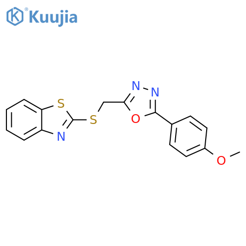 Benzothiazole,2-[[[5-(4-methoxyphenyl)-1,3,4-oxadiazol-2-yl]methyl]thio]- structure