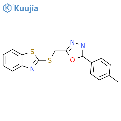 Benzothiazole, 2-[[[5-(4-methylphenyl)-1,3,4-oxadiazol-2-yl]methyl]thio]- structure
