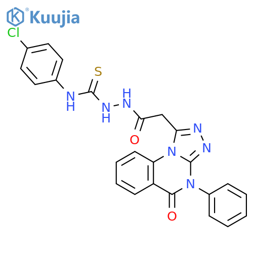 [1,2,4]Triazolo[4,3-a]quinazoline-1-acetic acid, 4,5-dihydro-5-oxo-4-phenyl-, 2-[[(4-chlorophenyl)amino]thioxomethyl]hydrazide structure