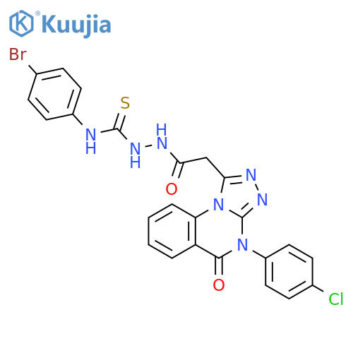 [1,2,4]Triazolo[4,3-a]quinazoline-1-acetic acid, 4-(4-chlorophenyl)-4,5-dihydro-5-oxo-, 2-[[(4-bromophenyl)amino]thioxomethyl]hydrazide structure