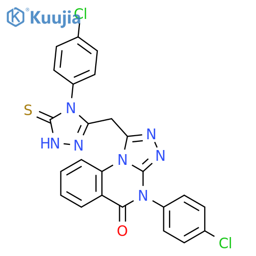 [1,2,4]Triazolo[4,3-a]quinazolin-5(4H)-one, 4-(4-chlorophenyl)-1-[[4-(4-chlorophenyl)-4,5-dihydro-5-thioxo-1H-1,2,4-triazol-3-yl]methyl]- structure