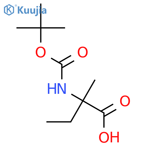 2-{(tert-butoxy)carbonylamino}-2-methylbutanoic acid structure