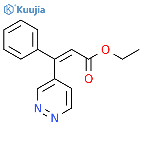 2-Propenoic acid, 3-phenyl-3-(4-pyridazinyl)-, ethyl ester structure