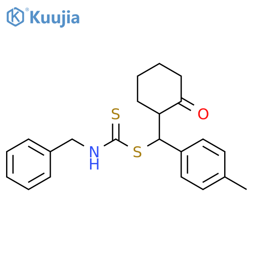 Carbamodithioic acid, (phenylmethyl)-, (4-methylphenyl)(2-oxocyclohexyl)methyl ester (9CI) structure