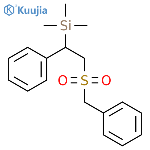 Silane, trimethyl[1-phenyl-2-[(phenylmethyl)sulfonyl]ethyl]- structure