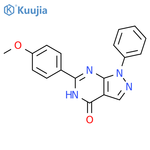 4H-Pyrazolo[3,4-d]pyrimidin-4-one,1,5-dihydro-6-(4-methoxyphenyl)-1-phenyl- structure