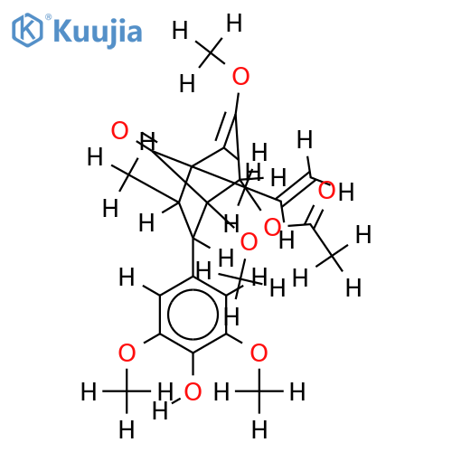 rel-(1'R,4'S,5'R,7S,8R)-Delta2',8'-4'-acetoxy-4-hydroxy-3,5,3',5'-tetramethoxy-6'-oxo-8.1',7.5'-neolignan structure