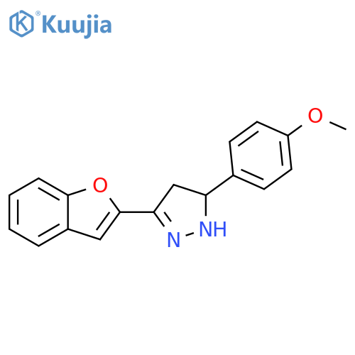 1H-Pyrazole, 3-(2-benzofuranyl)-4,5-dihydro-5-(4-methoxyphenyl)- structure