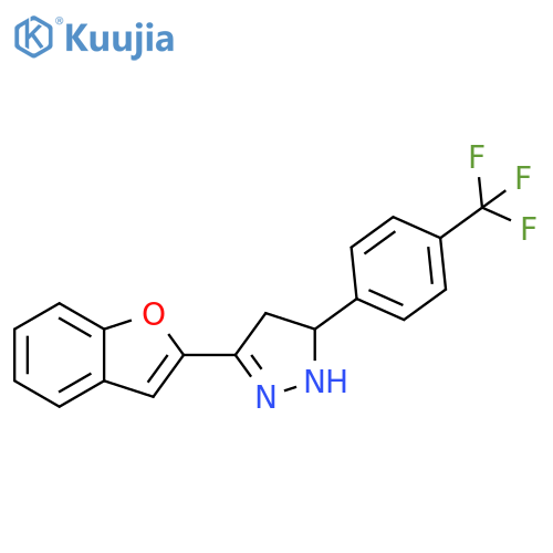 1H-Pyrazole,3-(2-benzofuranyl)-4,5-dihydro-5-[4-(trifluoromethyl)phenyl]- structure