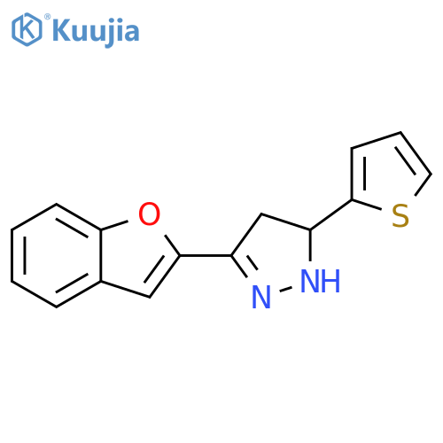 1H-Pyrazole, 3-(2-benzofuranyl)-4,5-dihydro-5-(2-thienyl)- structure