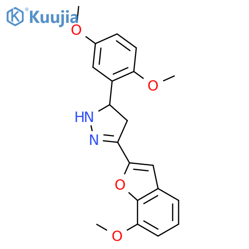 1H-Pyrazole,5-(2,5-dimethoxyphenyl)-4,5-dihydro-3-(7-methoxy-2-benzofuranyl)- structure