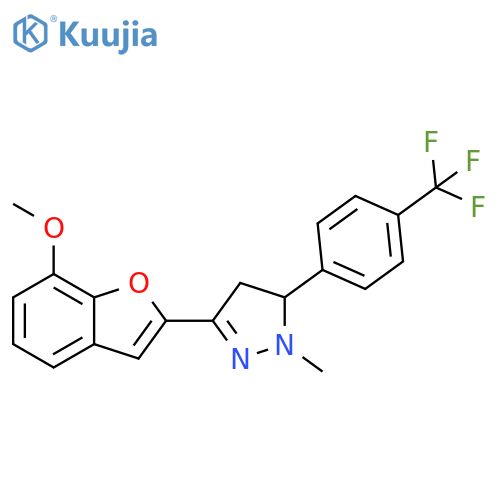 1H-Pyrazole,4,5-dihydro-3-(7-methoxy-2-benzofuranyl)-1-methyl-5-[4-(trifluoromethyl)phenyl]- structure