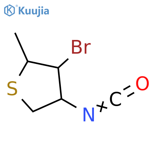 Thiophene, 3-bromotetrahydro-4-isocyanato-2-methyl- structure