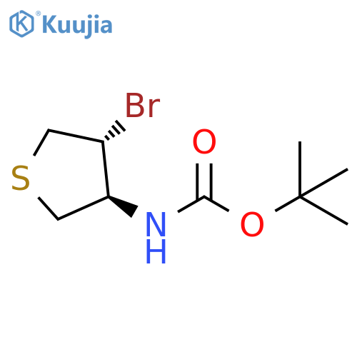 Carbamic acid, (4-bromotetrahydro-3-thienyl)-, 1,1-dimethylethyl ester, trans- (9CI) structure