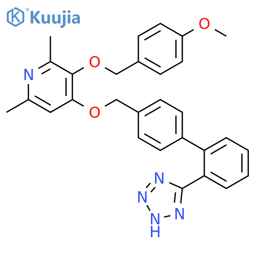 Pyridine,3-[(4-methoxyphenyl)methoxy]-2,6-dimethyl-4-[[2'-(1H-tetrazol-5-yl)[1,1'-biphenyl]-4-yl]methoxy]- structure