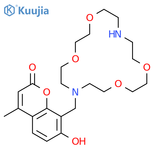 2H-1-Benzopyran-2-one,7-hydroxy-4-methyl-8-(1,4,10,13-tetraoxa-7,16-diazacyclooctadec-7-ylmethyl)- structure