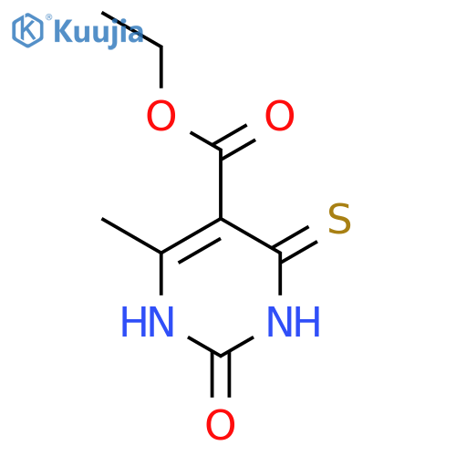 ethyl 6-methyl-2-oxo-4-sulfanylidene-1,2,3,4-tetrahydropyrimidine-5-carboxylate structure