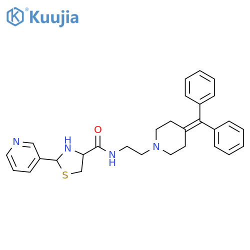 4-Thiazolidinecarboxamide,N-[2-[4-(diphenylmethylene)-1-piperidinyl]ethyl]-2-(3-pyridinyl)- structure