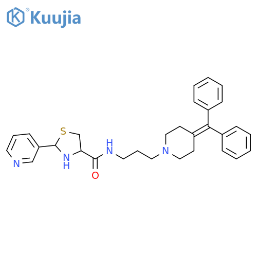 4-Thiazolidinecarboxamide,N-[3-[4-(diphenylmethylene)-1-piperidinyl]propyl]-2-(3-pyridinyl)- structure