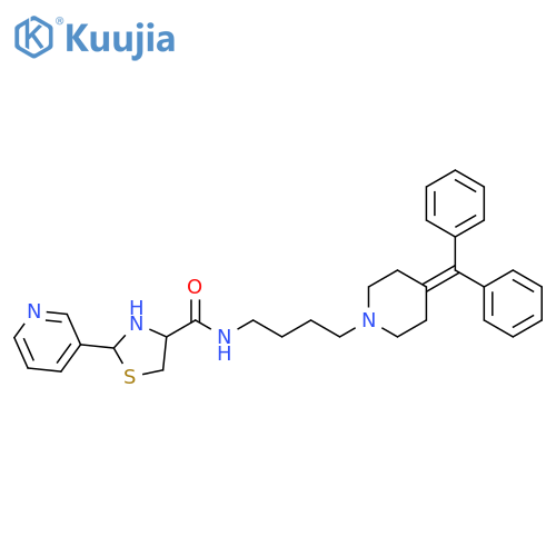 4-Thiazolidinecarboxamide,N-[4-[4-(diphenylmethylene)-1-piperidinyl]butyl]-2-(3-pyridinyl)- structure