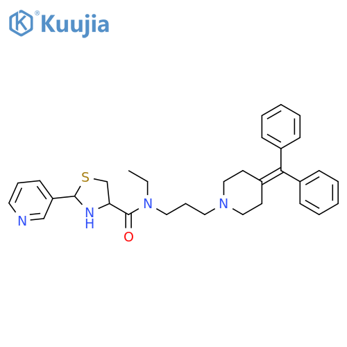 4-Thiazolidinecarboxamide,N-[3-[4-(diphenylmethylene)-1-piperidinyl]propyl]-N-ethyl-2-(3-pyridinyl)- structure