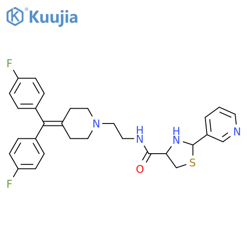 4-Thiazolidinecarboxamide,N-[2-[4-[bis(4-fluorophenyl)methylene]-1-piperidinyl]ethyl]-2-(3-pyridinyl)- structure
