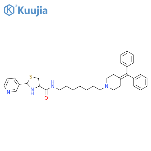 4-Thiazolidinecarboxamide,N-[7-[4-(diphenylmethylene)-1-piperidinyl]heptyl]-2-(3-pyridinyl)- structure
