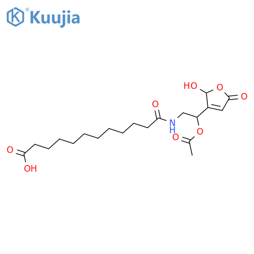 Dodecanoic acid,12-[[2-(acetyloxy)-2-(2,5-dihydro-2-hydroxy-5-oxo-3-furanyl)ethyl]amino]-12-oxo- structure