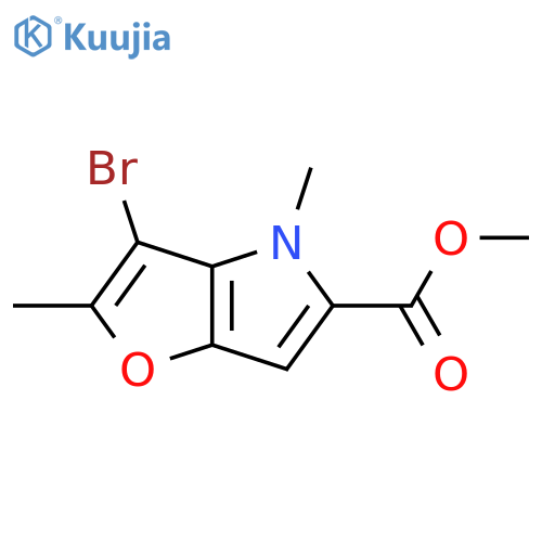 3-Bromo-2,4-dimethyl-4H-furo[3,2-b]pyrrole-5-carboxylic acid methyl ester structure