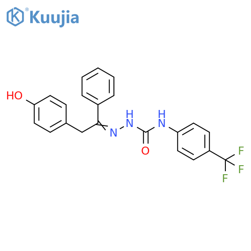 Hydrazinecarboxamide,2-[2-(4-hydroxyphenyl)-1-phenylethylidene]-N-[4-(trifluoromethyl)phenyl]- structure