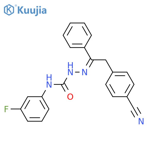 Hydrazinecarboxamide,2-[2-(4-cyanophenyl)-1-phenylethylidene]-N-(3-fluorophenyl)- structure