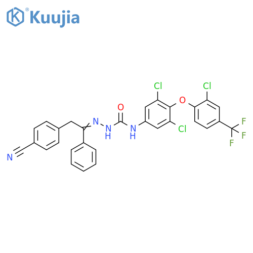 Hydrazinecarboxamide,2-[2-(4-cyanophenyl)-1-phenylethylidene]-N-[3,5-dichloro-4-[2-chloro-4-(trifluoromethyl)phenoxy]phenyl]- structure