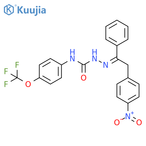 Hydrazinecarboxamide,2-[2-(4-nitrophenyl)-1-phenylethylidene]-N-[4-(trifluoromethoxy)phenyl]- structure