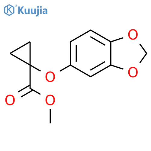 1-(Benzo[1,3]dioxol-5-yloxy)-cyclopropanecarboxylic acid methyl ester structure