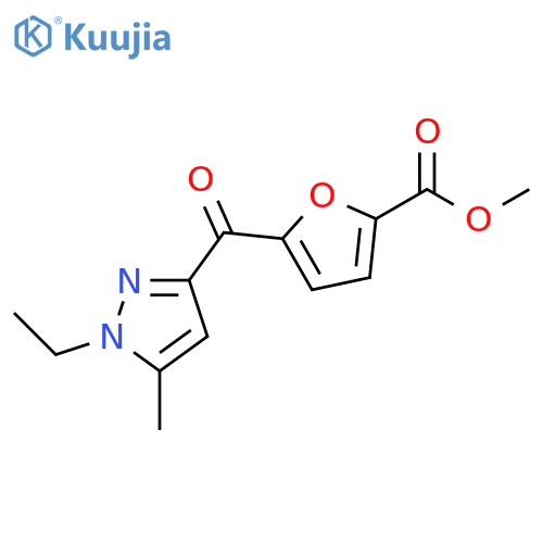5-(1-Ethyl-5-methyl-1H-pyrazole-3-carbonyl)-furan-2-carboxylic acid methyl ester structure