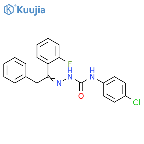 Hydrazinecarboxamide,N-(4-chlorophenyl)-2-[1-(2-fluorophenyl)-2-phenylethylidene]- structure