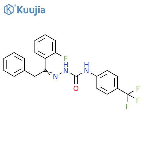 Hydrazinecarboxamide,2-[1-(2-fluorophenyl)-2-phenylethylidene]-N-[4-(trifluoromethyl)phenyl]- structure