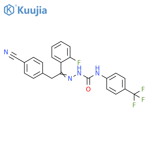 Hydrazinecarboxamide,2-[2-(4-cyanophenyl)-1-(2-fluorophenyl)ethylidene]-N-[4-(trifluoromethyl)phenyl]- structure