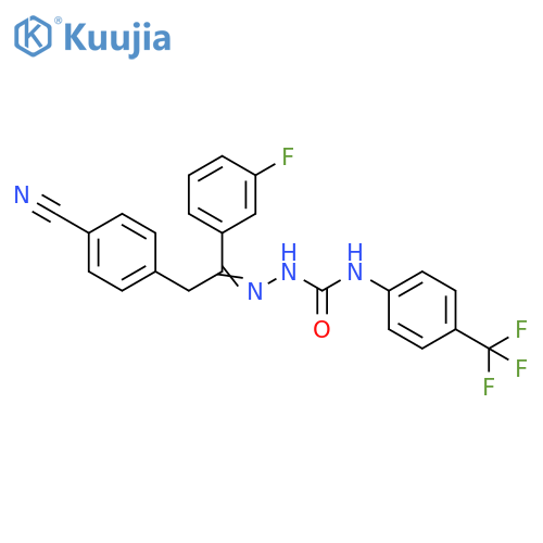 Hydrazinecarboxamide,2-[2-(4-cyanophenyl)-1-(3-fluorophenyl)ethylidene]-N-[4-(trifluoromethyl)phenyl]- structure