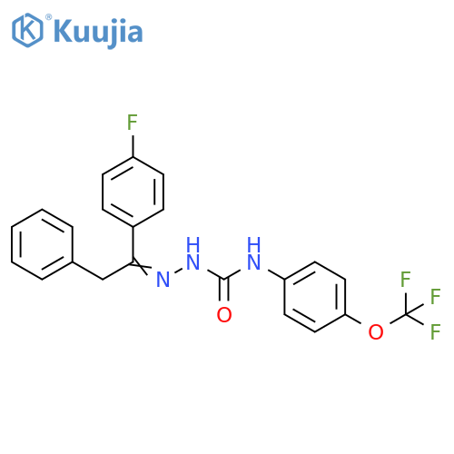 Hydrazinecarboxamide,2-[1-(4-fluorophenyl)-2-phenylethylidene]-N-[4-(trifluoromethoxy)phenyl]- structure