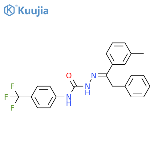 Hydrazinecarboxamide,2-[1-(3-methylphenyl)-2-phenylethylidene]-N-[4-(trifluoromethyl)phenyl]- structure