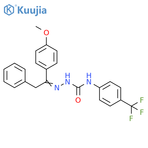 Hydrazinecarboxamide,2-[1-(4-methoxyphenyl)-2-phenylethylidene]-N-[4-(trifluoromethyl)phenyl]- structure
