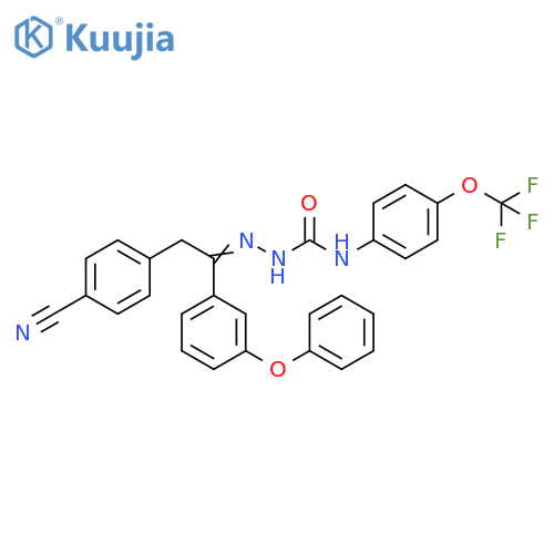 Hydrazinecarboxamide,2-[2-(4-cyanophenyl)-1-(3-phenoxyphenyl)ethylidene]-N-[4-(trifluoromethoxy)phenyl]- structure