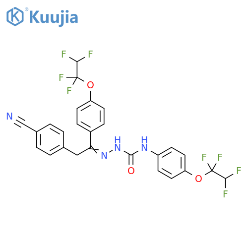Hydrazinecarboxamide,2-[2-(4-cyanophenyl)-1-[4-(1,1,2,2-tetrafluoroethoxy)phenyl]ethylidene]-N-[4-(1,1,2,2-tetrafluoroethoxy)phenyl]- structure