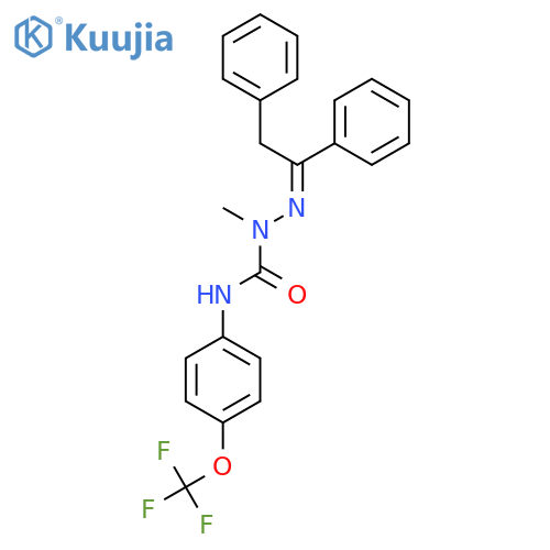 Hydrazinecarboxamide,2-(1,2-diphenylethylidene)-1-methyl-N-[4-(trifluoromethoxy)phenyl]- structure