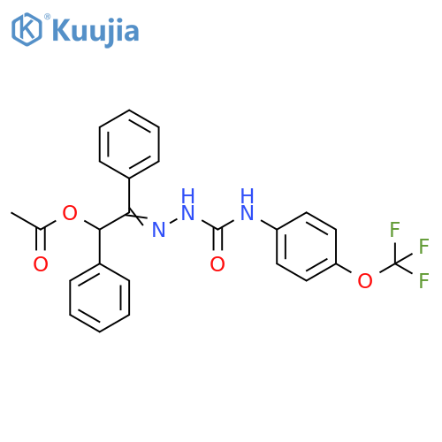 Hydrazinecarboxamide,2-[2-(acetyloxy)-1,2-diphenylethylidene]-N-[4-(trifluoromethoxy)phenyl]- structure