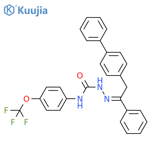 Hydrazinecarboxamide,2-(2-[1,1'-biphenyl]-4-yl-1-phenylethylidene)-N-[4-(trifluoromethoxy)phenyl]- structure