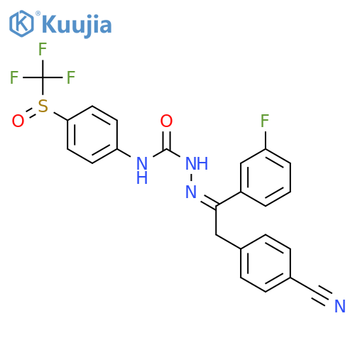 Hydrazinecarboxamide,2-[2-(4-cyanophenyl)-1-(3-fluorophenyl)ethylidene]-N-[4-[(trifluoromethyl)sulfinyl]phenyl]- structure